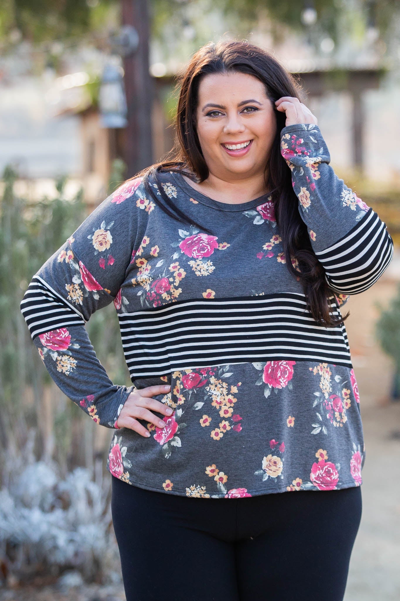 Middle Of The Road Colorblock Top