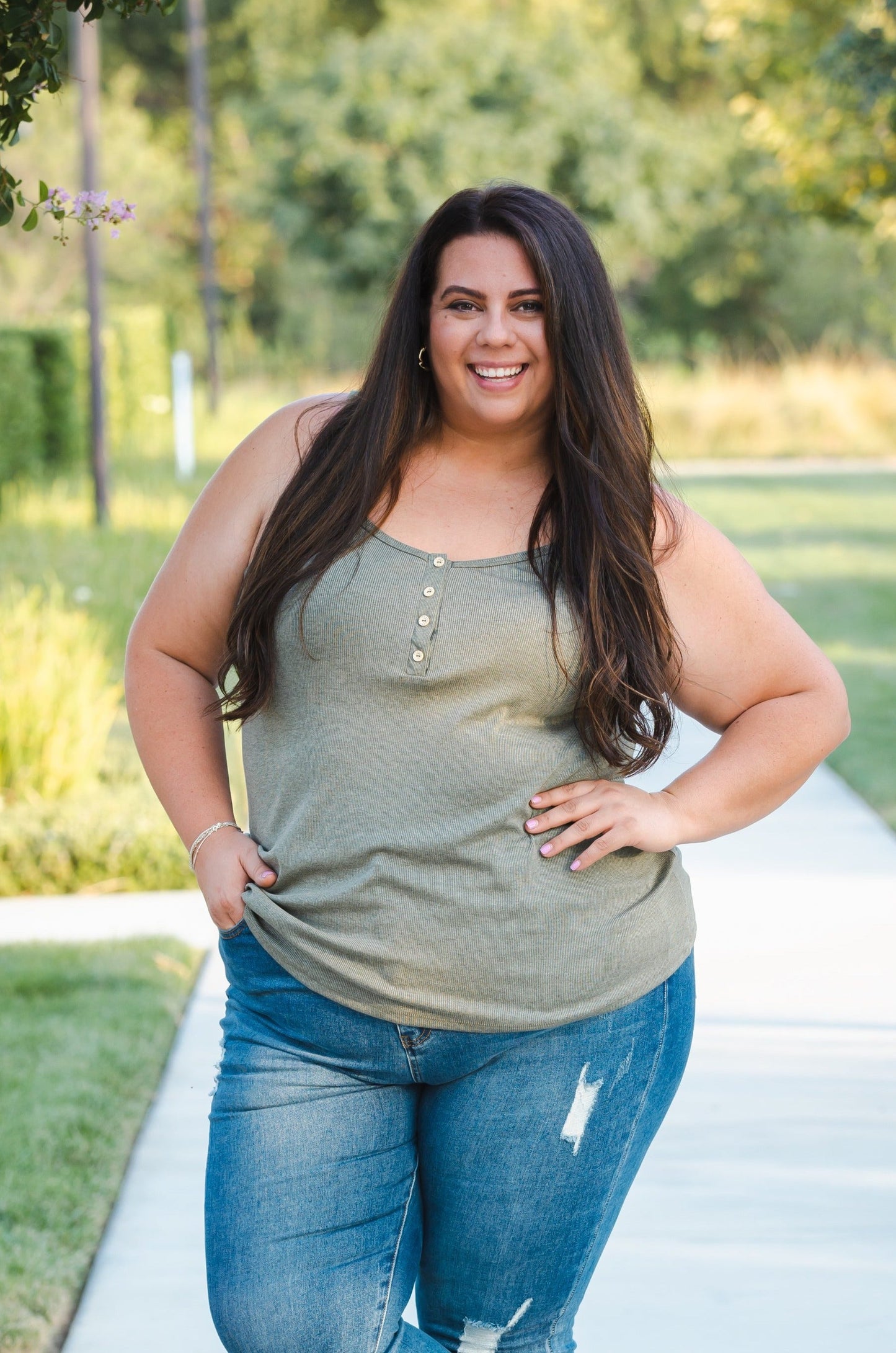 Heart & Soul Tank in Olive