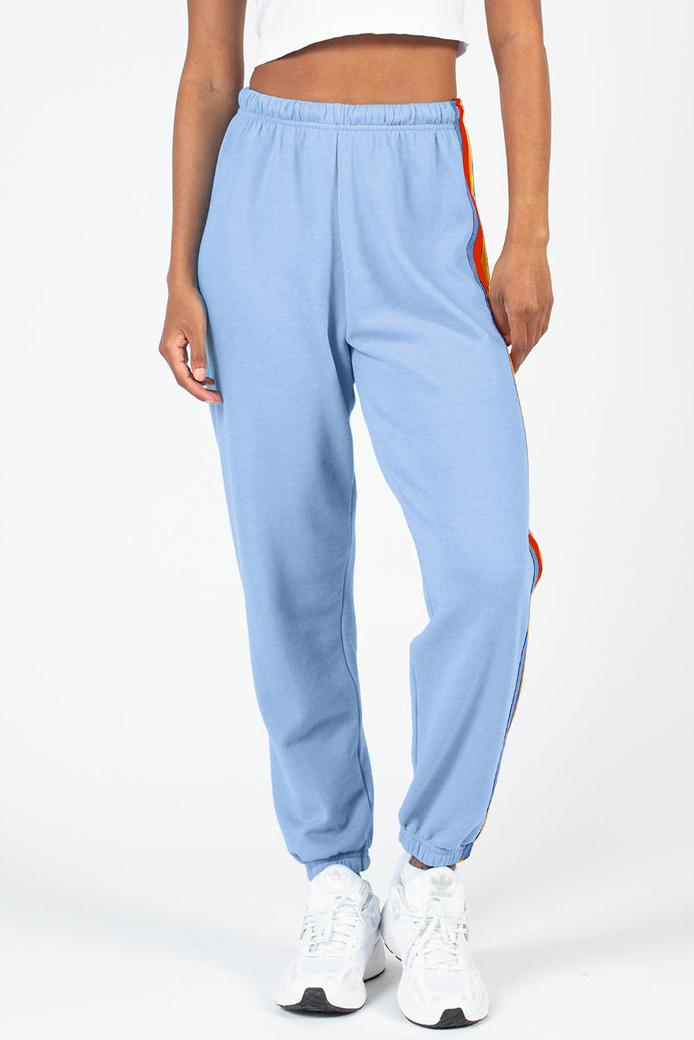 Light Blue Counting Rainbows High Waist Sweatpants