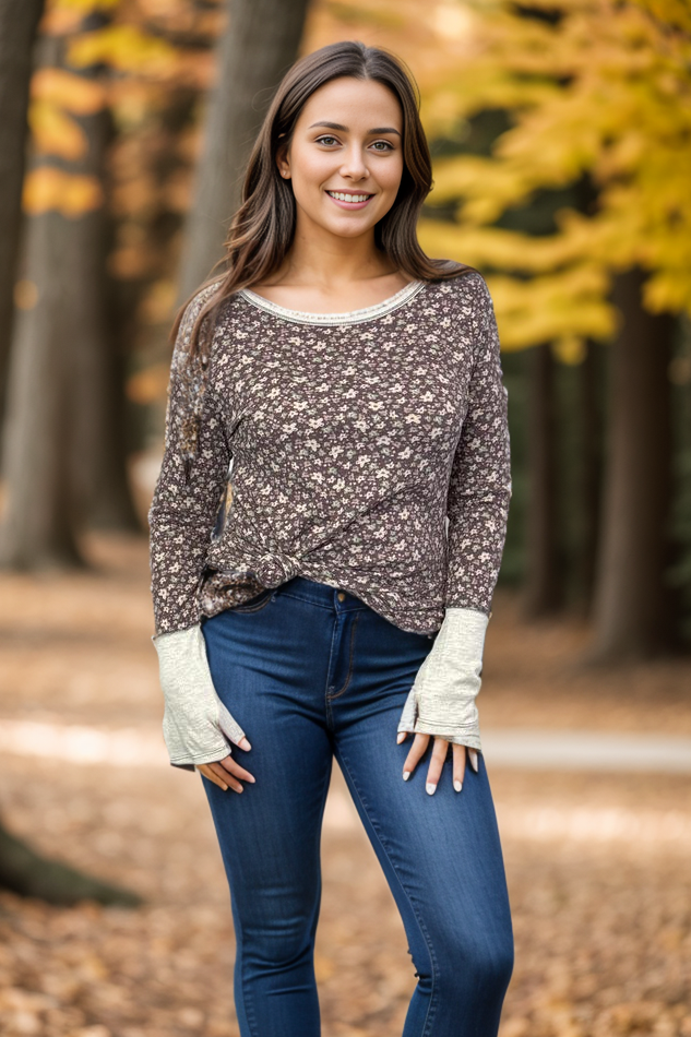 Aster Floral - Thumbhole Top