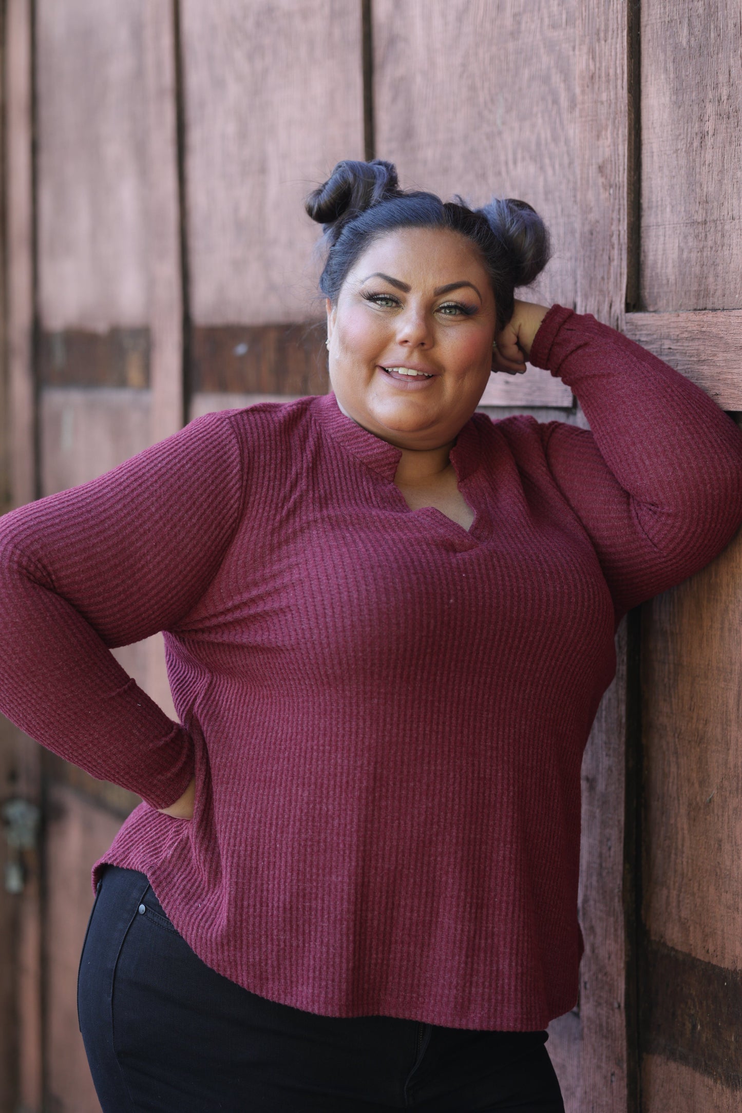 Burgundy Thumbhole Gabby