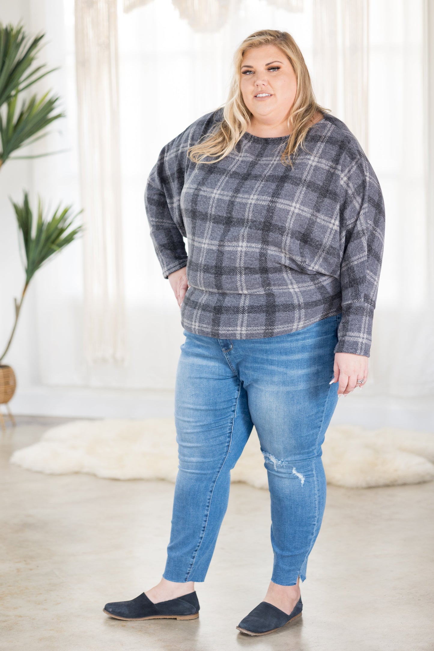 Ashed in Plaid Fleece Dolman